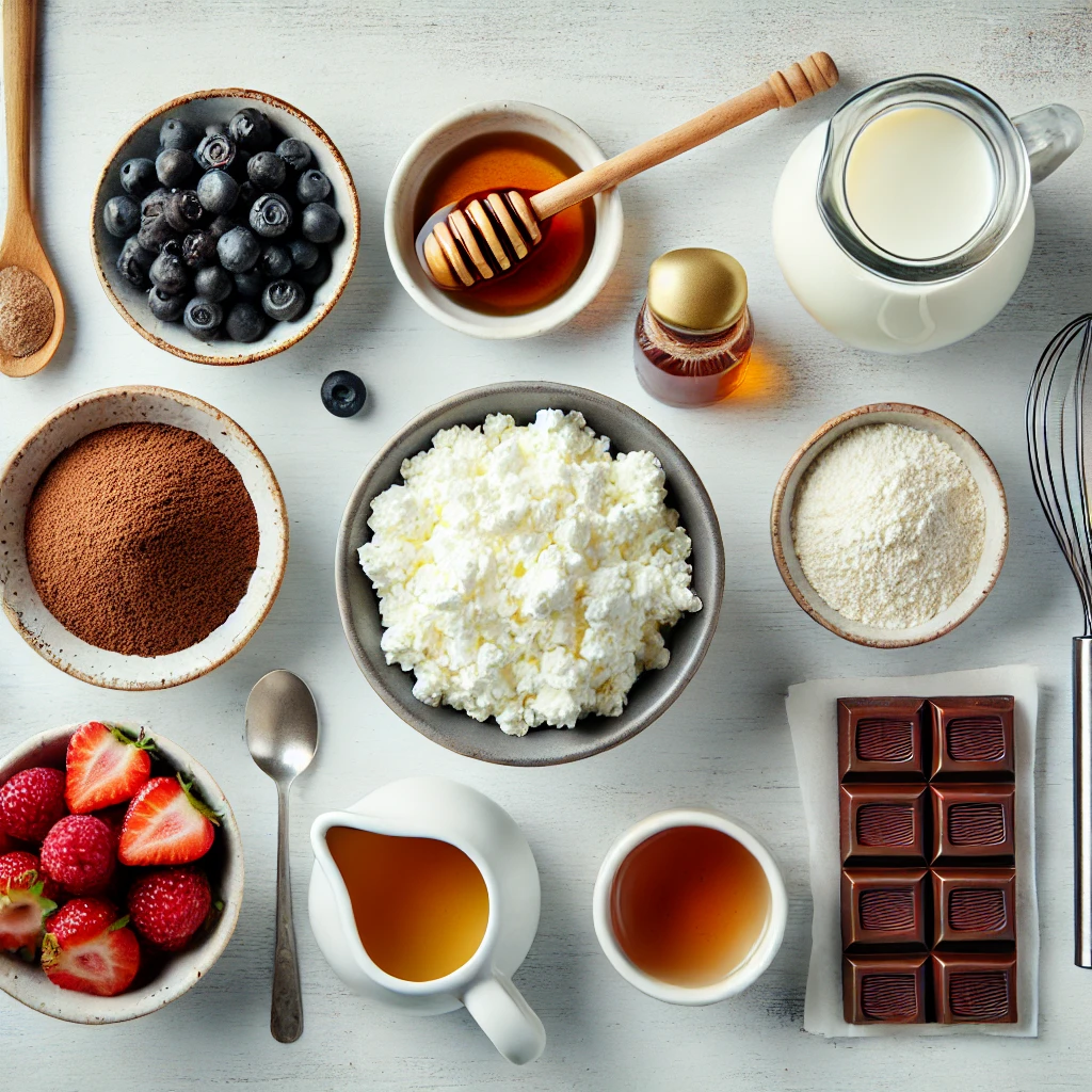 Ingredients for Cottage Cheese Chocolate Mousse