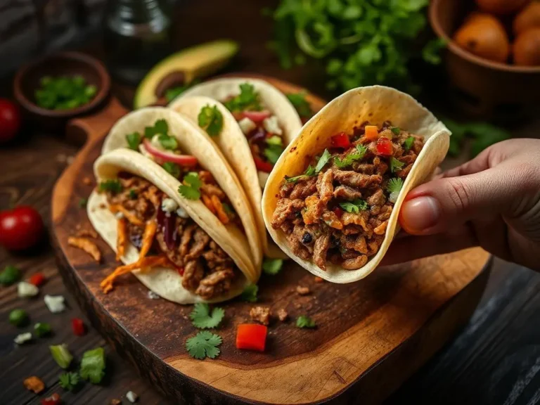 Indian-inspired chicken keema tacos with garam masala spices, garnished with fresh herbs and lime