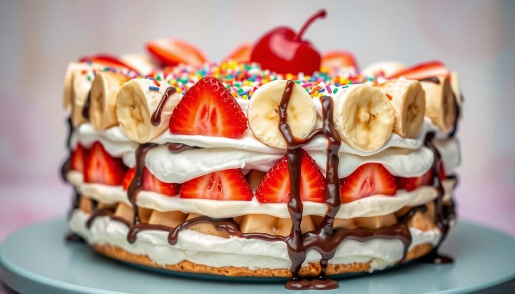 Banana Split Cake Fruit Layer