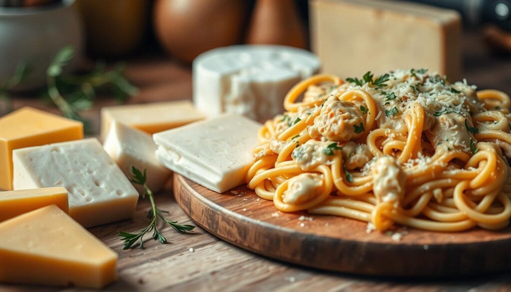 Cheese Selection for Comfort Food Chicken Pasta