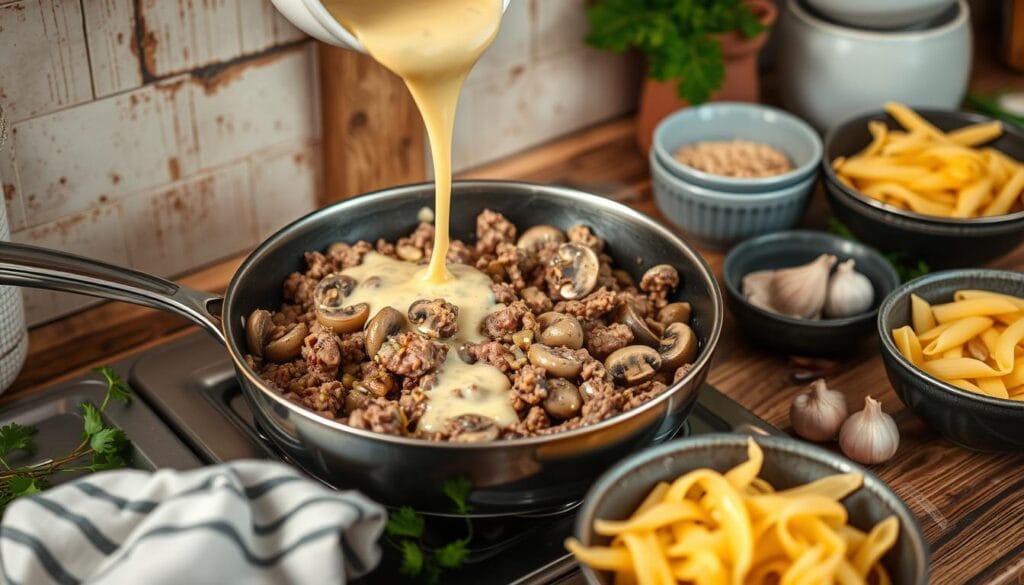 Ground Beef Stroganoff Cooking Technique