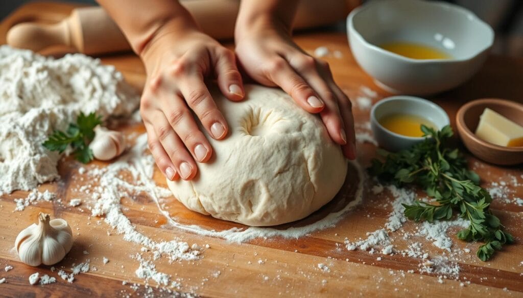 Sourdough Garlic Bread Baking Process