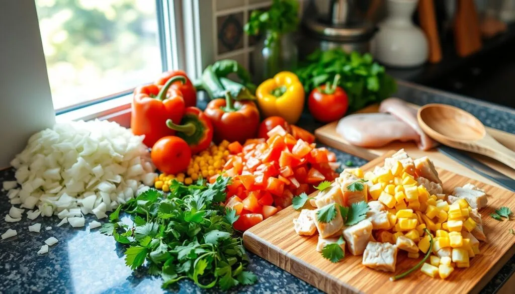 Vegetable Preparation for Chicken Enchilada Soup