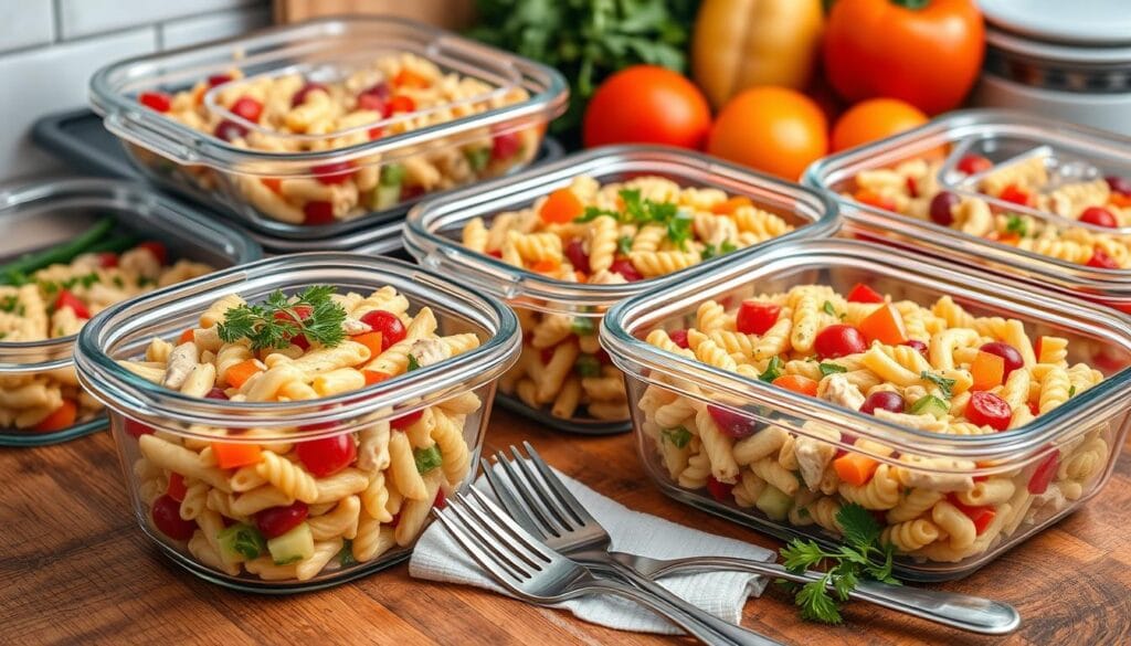 chicken pasta salad storage