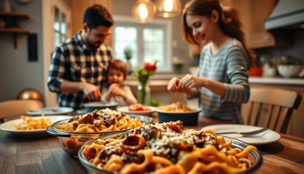 family-friendly cooking for Philly Cheesesteak Pasta