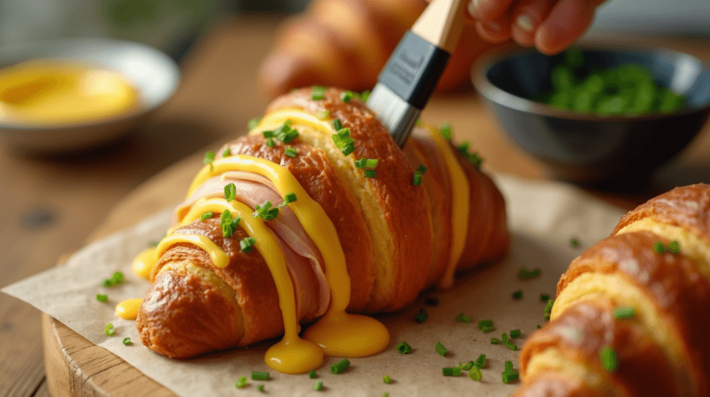 Baked-Ham-and-Cheese-Croissants 