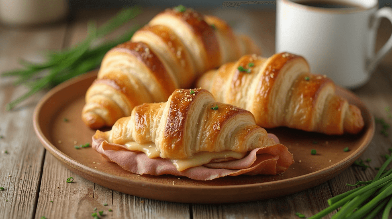 Baked-Ham-and-Cheese-Croissants